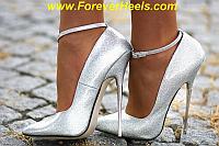 SP16, Glitter Silver PU, 16cm Metallic Heels, High Heels, 6 Inch Heels Forever
