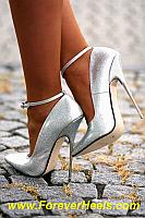 SP16, Glitter Silver PU, 16cm Metallic Heels, High Heels, 6 Inch Heels Forever